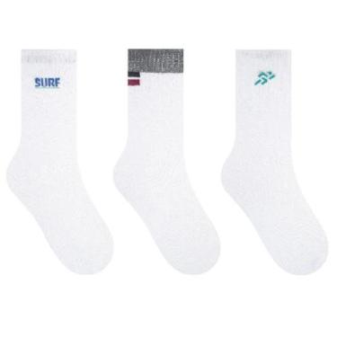 Imagem de Kit 3 Pares Meia Esportiva Cano Longo Algodão Selene 4082, 39-43, Bran