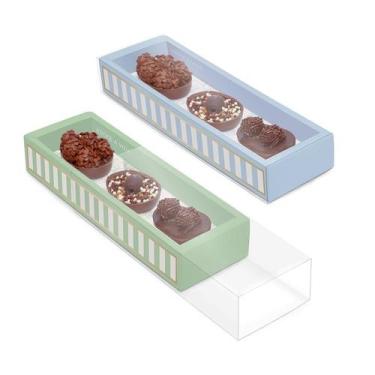Imagem de Caixa Luva Moldura para Meio Ovo 50g - Clássico Francês Azul e Verde -