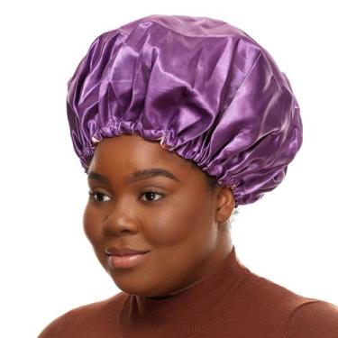 Imagem de Touca de Cetim Roxo e Rose - De Benguela