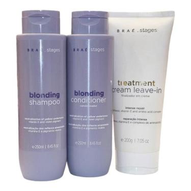 Imagem de Kit Braé Stages Blonding - Shampoo 250ml + Condicionador 250ml + Leave