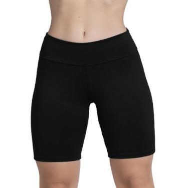 Imagem de Bermudinha Fitness Feminina Suplex Lisa Curta - WLS Modas, Preto, GG, 