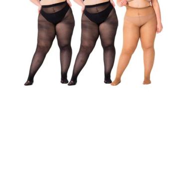 Imagem de Kit com 3 Meias Calças Fio 40 Opaca Trifil 6101 Plus Size Colorido, 2X