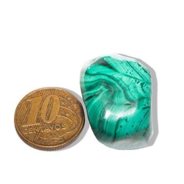 Imagem de 01 Malaquita Verde Pedra Natural Rolado 20 a 50g Média 25mm - Cristais
