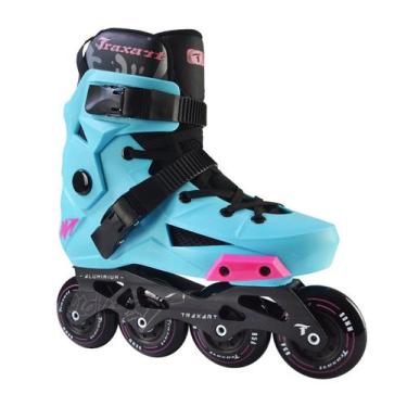 Imagem de Patins Freestyle Traxart Revolt Light Blue - 80mm ABEC-9, # 8 = 39/40