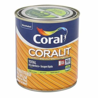 Imagem de Tinta Esmalte Base Agua Coralit 900ml Branco Brilhante Coral