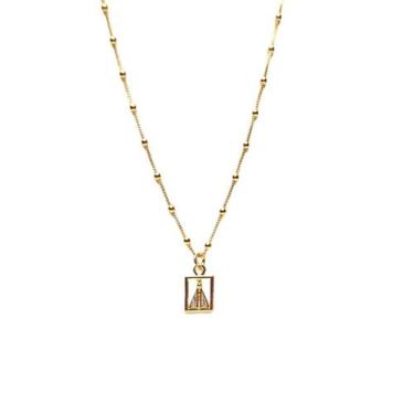 Imagem de Colar Delicado de Bolinhas com Pingente de Nossa Senhora Aparecida - B