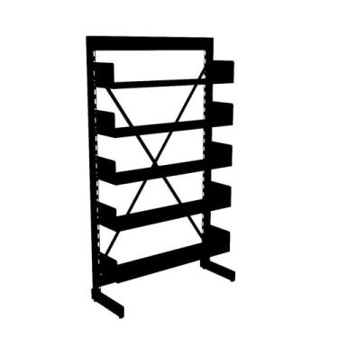 Imagem de Estante Para Biblioteca Simples Pandin 2,00 m Preto