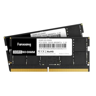 Imagem de fanxiang SODIMM DDR5 4800MHz RAM 64GB Kit (2 x 32GB), CL40 1.1V SODIMM 262 Pinos Laptop Módulo de Memória RAM, Memória para Melhor Desempenho de Jogos e Multitarefa Suave