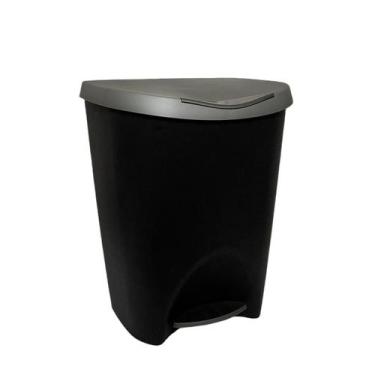 Imagem de Lixeira Plástica Cozinha Pia Banheiro Cesto De Lixo Com Pedal 15l Deco