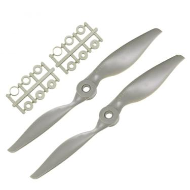 Imagem de TOP-VIGOR 2pcs CW RC Propellers 8060 8 x 6 Inch 2-Vane RC Vehicle Propellers Replacement for RC Airplane with Adapter Rings Nylon Gray