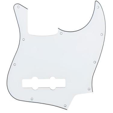 Imagem de Escudo Branco Para Contrabaixo Jazz Bass Com 10 Furos Padrão USA/MEX -