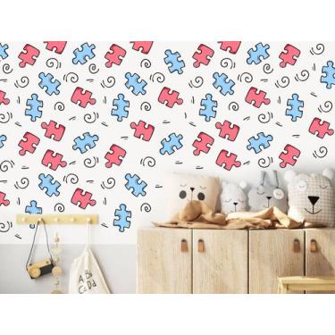 Imagem de Adesivo de Parede Quebra Cabeça Jogo de Montar Infantil - Adesivos Kig