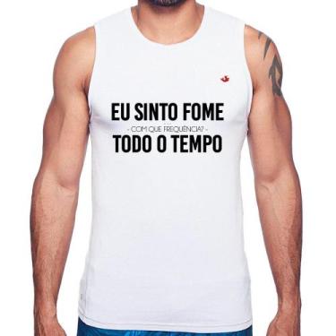 Imagem de Regata Eu sinto fome, todo o tempo - Foca na Moda, Branco, G