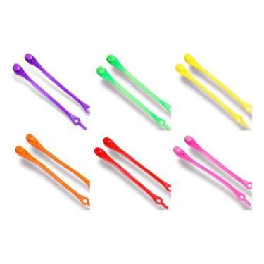 Imagem de Kit 12 Cadarço Silicone Elástico Não Precisa Amarrar - oem