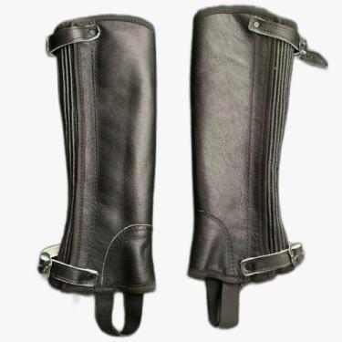 Imagem de Perneira Sanfonada de Luxo com Fivela de Inox de Couro Direto da Fábri