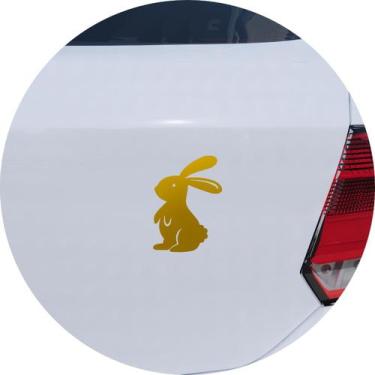 Imagem de Adesivo de Carro Coelho Bunny em Pé - Cor Dourado - Melhor Adesivo, Do
