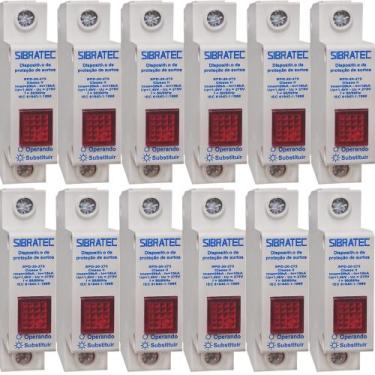 Imagem de Kit 12 DPS Modelo SPD Monopolar 10-20KA 275V - Classe II - Sibratec