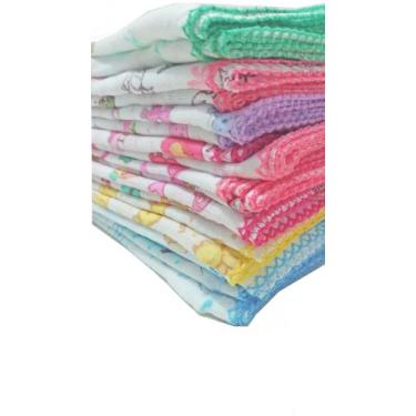 Imagem de 30 Fraldas De Pano Luxo Estampada 100% Algodão - Com Croche - Dugu, Ne