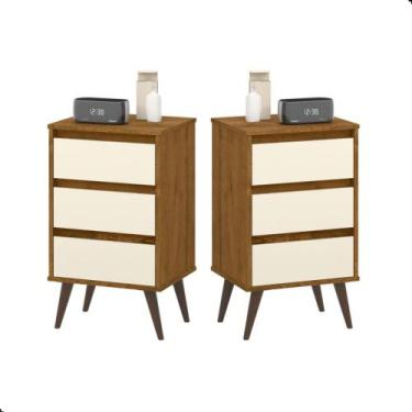 Imagem de Kit 2 Movel Multitarefa Apoio Mesa Mesinha Para Cabeceira Casal Soltei