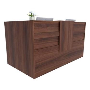 Imagem de Balcão em L Recepção Caixa 165cm Álamo - Linha Premium - Mod 1.1 - Mar