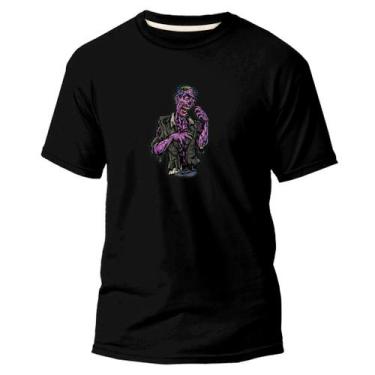 Imagem de  Camiseta Basica Algodão Premium Estampa Digital Zombie Roxo - Pavesi,
