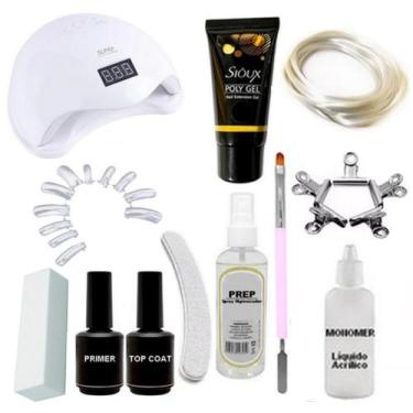 Imagem de Kit Unhas Acrigel Polygel Unha de Gel+Cabine+Pincel Espatula  A4 - SIO