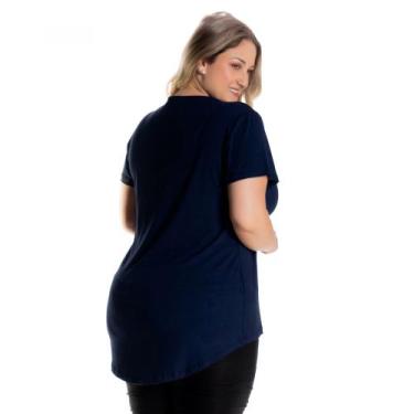 Imagem de Blusa Feminina Plus Size Mullet 1126 - Mulher Única, G3, Azul marinho