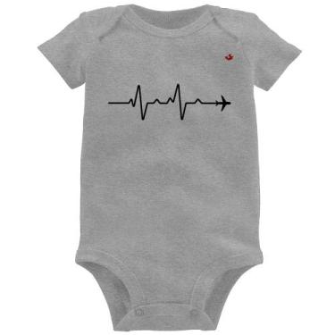 Imagem de Body Bebê Batimentos Cardíacos Viagem - Foca na Moda, Cinza, M
