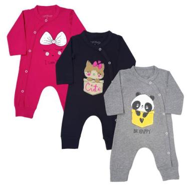 Imagem de Kit 3 Peças Macacão Pijama Roupa Bebê Enxoval Maternidade - Patrulha S