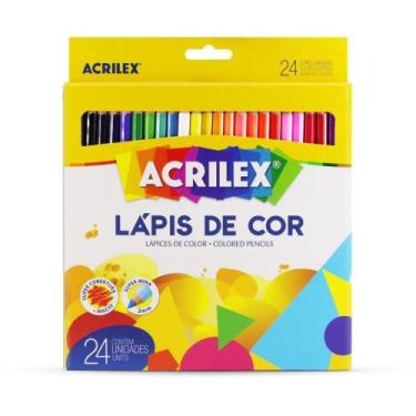 Imagem de Lápis de COR Sextavado 24 Cores Pacote com 06 - Acrilex