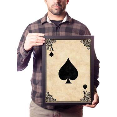 Imagem de Quadro Baralho Poker Arte As De Espadas Jogo Cartas - Fanarte