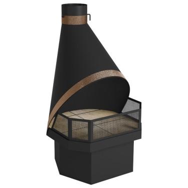 Imagem de Lareira de Canto e Meio de Parede Metávila Suiça, Preto