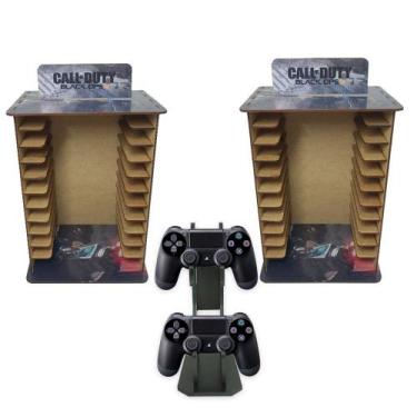 Imagem de Kit 2 Porta 11 Jogos Físico Gamer Cod + Suporte Controle 22x16,3x29,4 