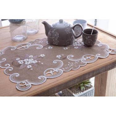 Imagem de Caminho de Mesa Bordado Floral Dubai 40x90cm Jolitex
