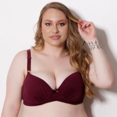Imagem de Sutiã com Bojo Plus Size Reforçado Alça e Costas Largas 48 50 52 54 - 