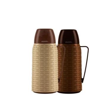 Imagem de Garrafa Térmica Rattan - 1 Litro - Aladdin, Bege