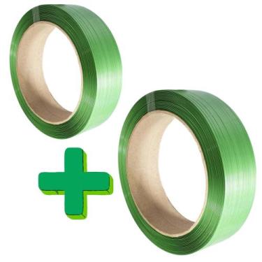 Imagem de 2 Rolo de fita pet arquear 13m poliester industria pallet - OFERTA - T