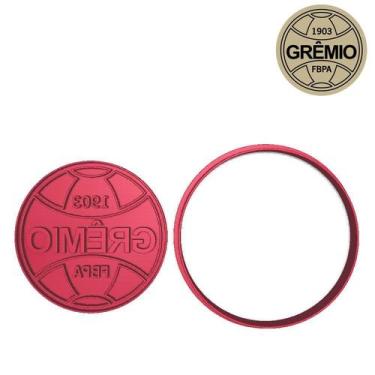 Imagem de Cortador Carimbo Futebol Time Grêmio Brasão - DOCE IMPRESSO, 6,0cm