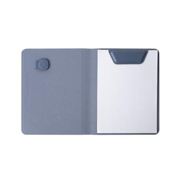 Imagem de LHiDS Organizador criativo magnético de retomar de carteira de negócios, pasta A6 com prancheta, clipe de papel, bloco de escrita, suporte de caneta, fecho magnético para trabalho, escola e mais, azul