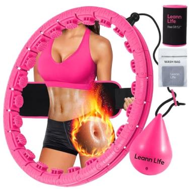 Imagem de Leann L!fe u2-26 nós 19 "- 56", bambolê pesado para perda de peso de adultos, aro infinito plus size, criança adulto em casa ao ar livre, toner abdominal, rosa