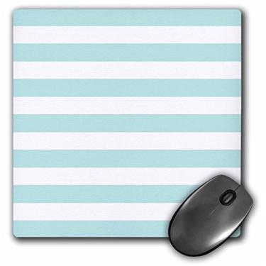 Imagem de 3dRose Mouse pad LLC 20 x 20 x 0,65 cm, estampa listrada verde e menta branca retrô náutico pastel, turquesa, azul-petróleo, água, mar, azul, listras verdes (mp_155677_1)