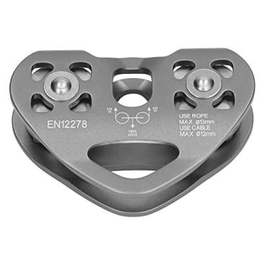 Imagem de Polia de Escalada, Polias de Corda Dupla de Alumínio Ao Ar Livre, Eixo Macio, Polia de Escalada para Montanhismo (Cinza)