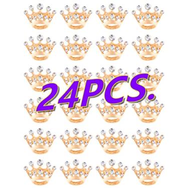 Imagem de 12/24/48 pçs broche de coroa de metal pequeno para mulheres moda masculina terno jaqueta roupas ouro prata diamante festa de casamento concurso concurso decorativo concurso broche broche presente de feriado atacado, Liga de aço, Strass