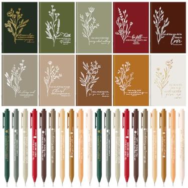 Imagem de Fuutreo 40 peças de presente cristão versículo bíblico diário de oração caderno religioso inspirador mini bloco de notas de bolso presentes para pastor clero apreço presentes igreja domingo (cores