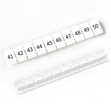 Imagem de Erayco 20 peças de fita de marcador de terminais - etiquetas de marcação de blocos de terminais barra de marcação para etiqueta de terminal de trilho DIN UK2.5B/UK5N /UDK4/ UKK5 (41-50)