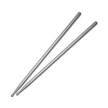 Imagem de Amagogo 2 Peças Baquetas de Metal Baquetas Profissionais Clássicas Pesadas Baquetas de Tambor Martelo para Crianças Iniciantes Adultos Exercício, Prata