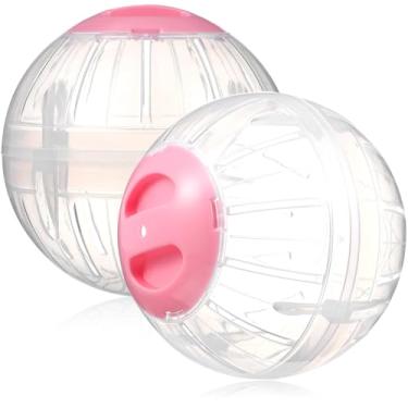 Imagem de LIOOBO Bola de exercício para hamster, 2 peças, animais pequenos, bola esportiva transparente, para corrida, hamster, brinquedos para ratos