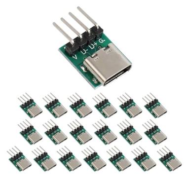 Imagem de Cermant 20 peças conector USB 3.1 tipo C 16 pinos teste placa PCB adaptador 16P conector soquete com pino dobrado para transferência de cabo de fio de linha de dados