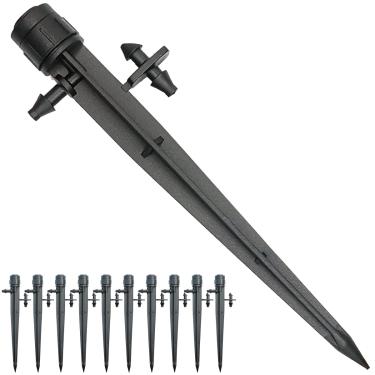 Imagem de Topiverse 50 peças de emissores de irrigação por gotejamento, fluxo ajustável de 0 a 20 GPH gotejadores de irrigação com estaca, cabeça de irrigação de fluxo circular, microaspersor para jardim, pátio, gramado, canteiro de flores