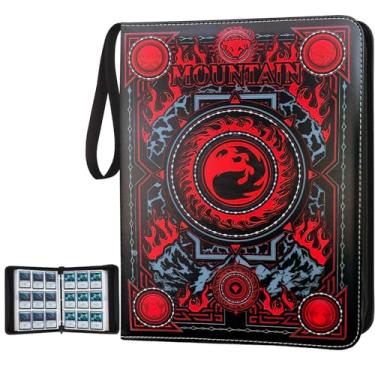 Imagem de MTGPRO Pasta de cartões colecionáveis, pasta de cartões de 9 bolsos com mangas 720 álbum de cartões de colecionador premium de bolso dupla face, pasta de coleção de cartões para mtg, tcg, yu